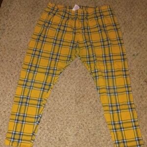 No Boundaries Yellow Checkered Pants